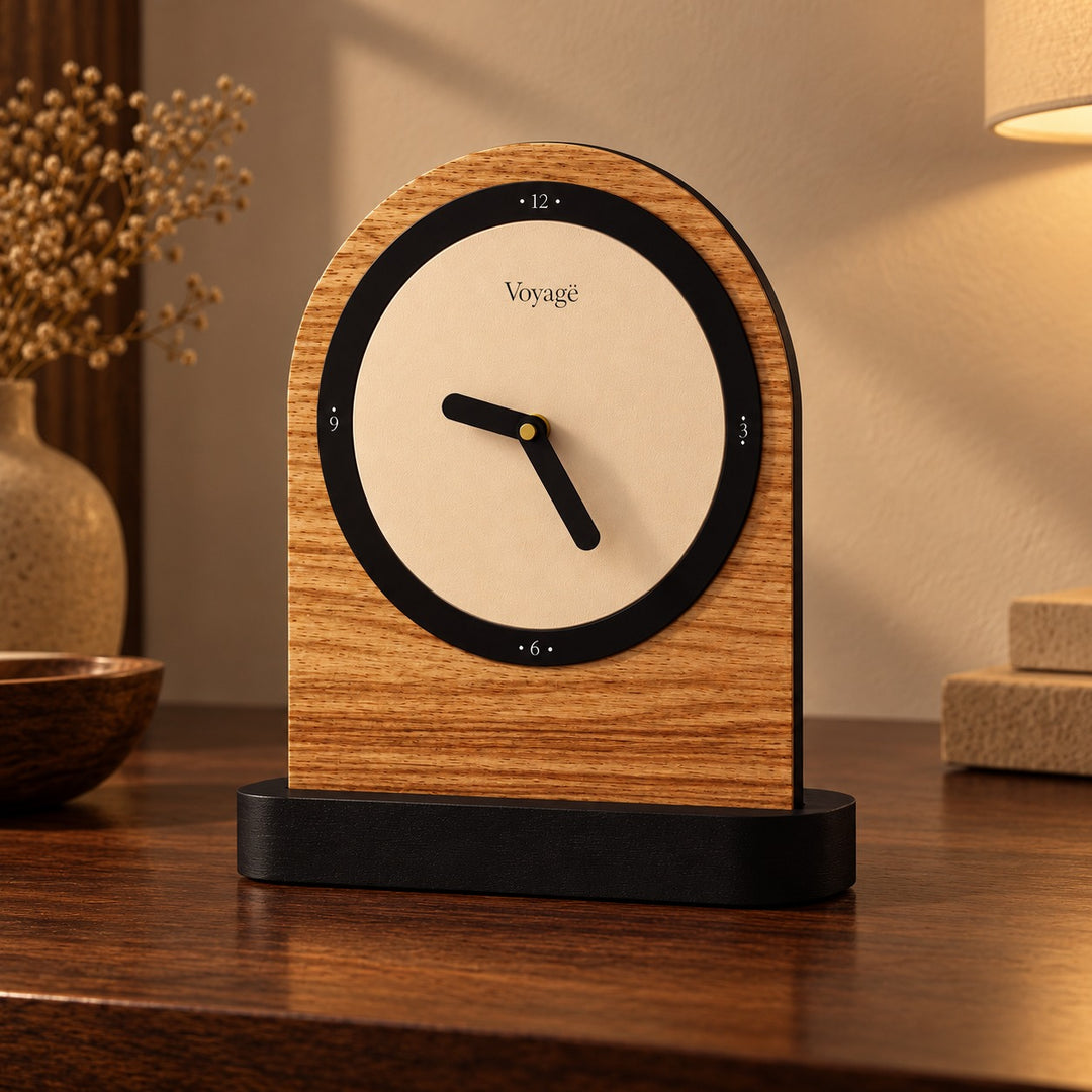Modern Minimalist Desk Clock Silent Mechanism PVC Compact Design for Home Office Decor