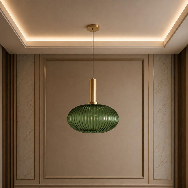 Modern Glass Pendant Light Hanging Fixture Adjustable Height LED Compatible