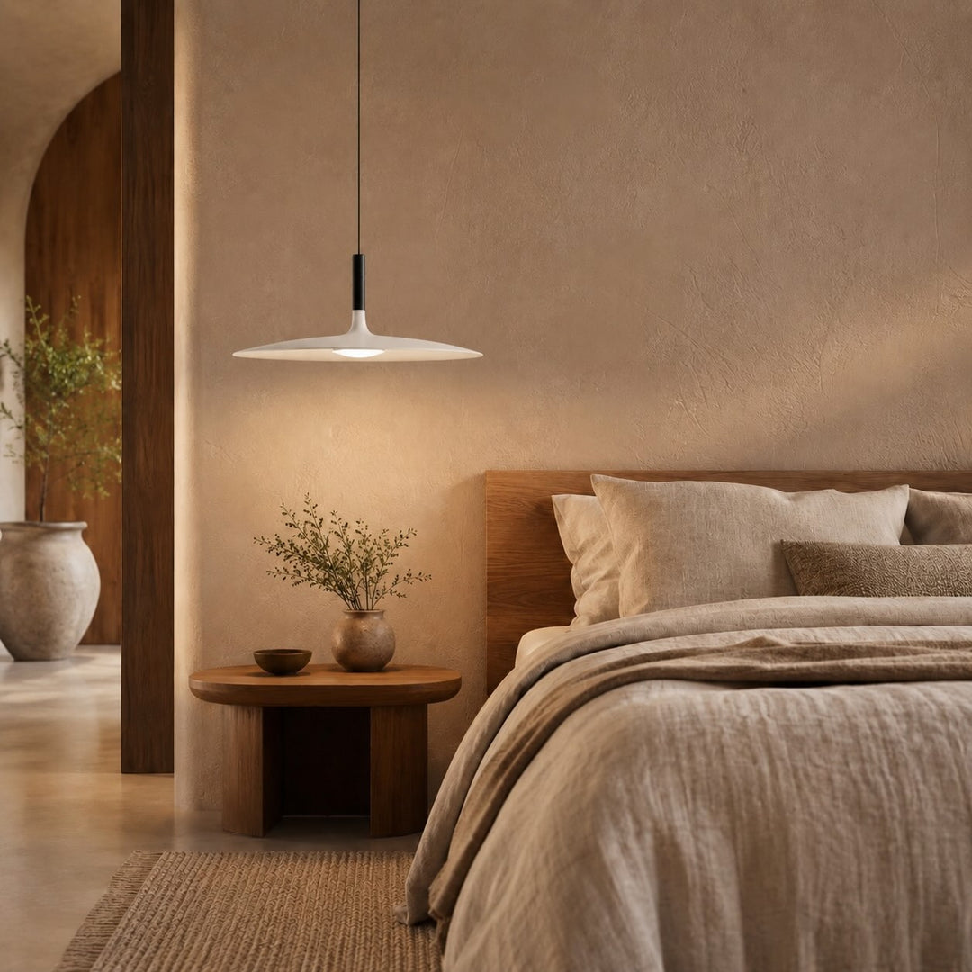 Modern Pendant Light Hanging Fixture in Concrete with Dimmable LED for Kitchen Island Lighting