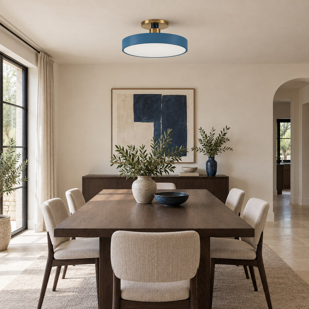 Modern Flush Mount Ceiling Light with Glass Shade and LED Lighting 12W 3000K