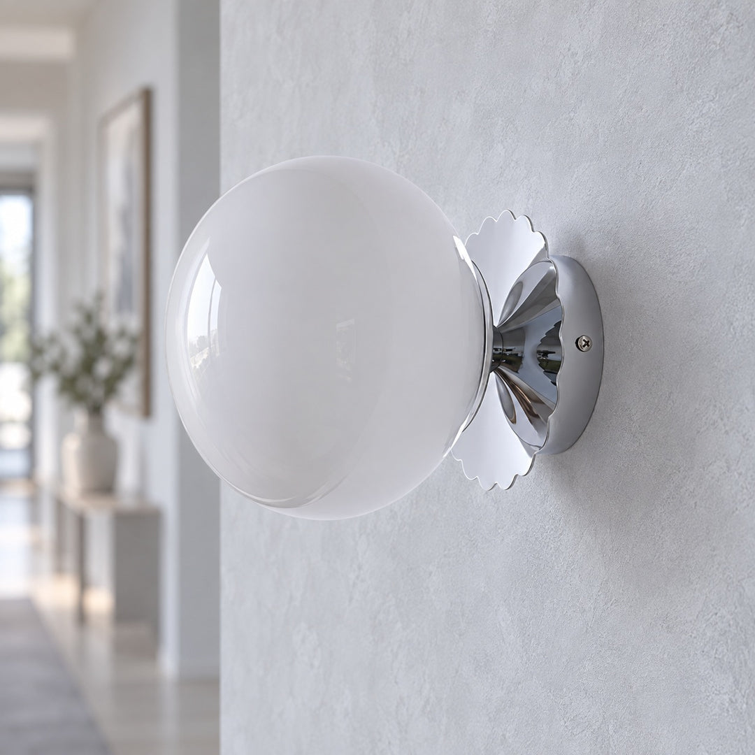 Modern Wall Sconce Adjustable Wall Light Metal Fixture with Glass Shade LED Compatible