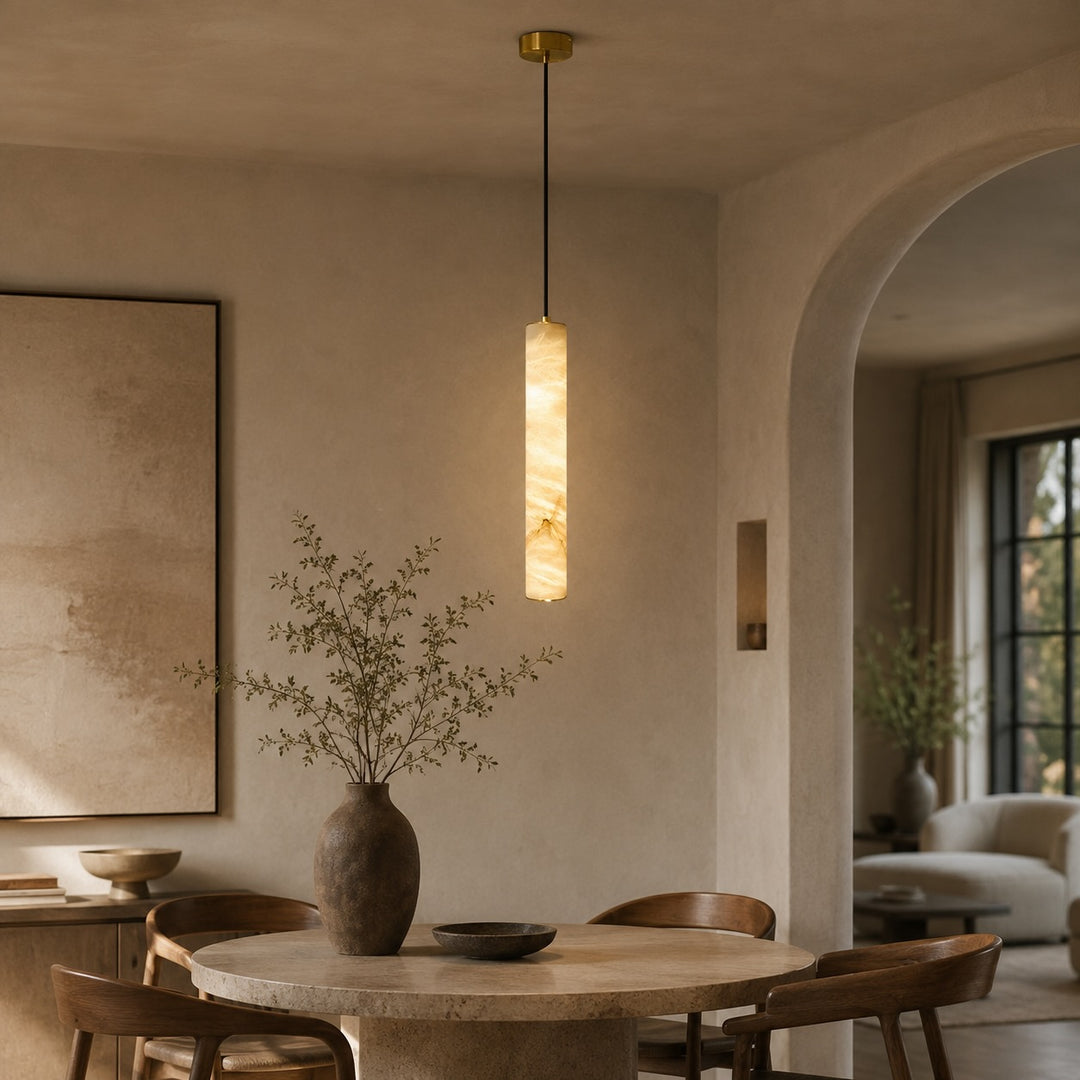 Modern Adjustable Pendant Lamp Brass or Black Metal with LED Light for Kitchen Dining Room