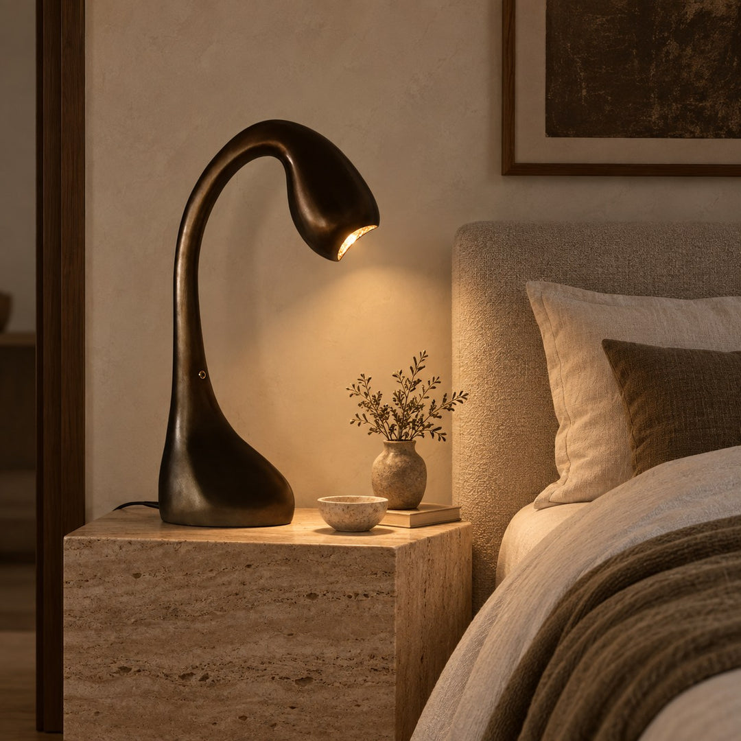 Modern Adjustable Table Lamp Metal LED Indoor Lighting with Bronze Finish