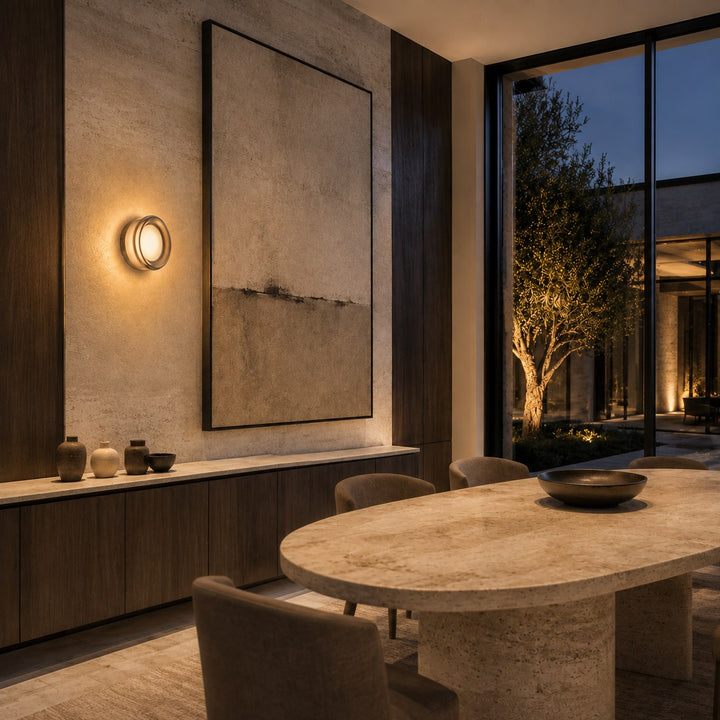 Minimalist Wall Light Wall Mounted Aluminum Circular Design LED Warm Ambient Glow