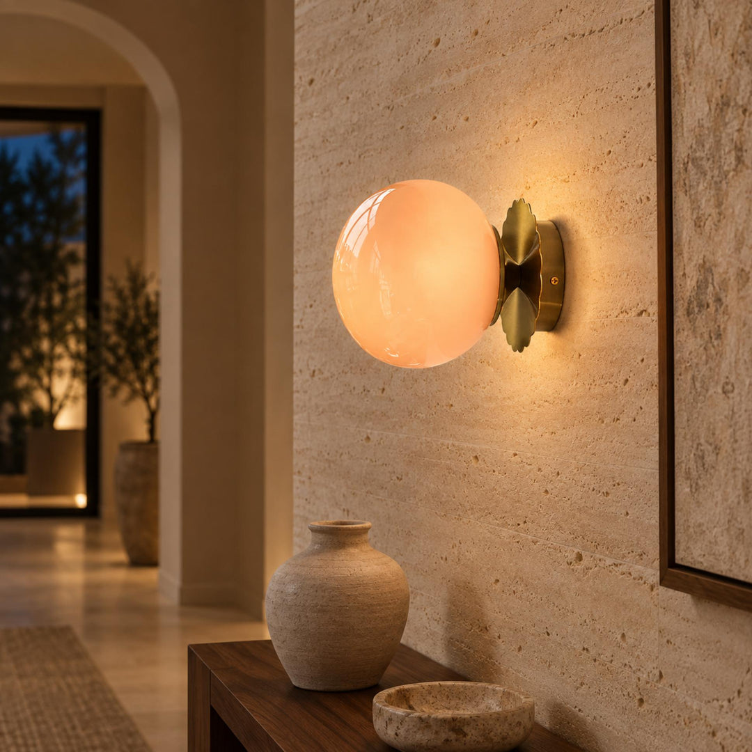 Modern Wall Sconce Adjustable Wall Light Metal Fixture with Glass Shade LED Compatible