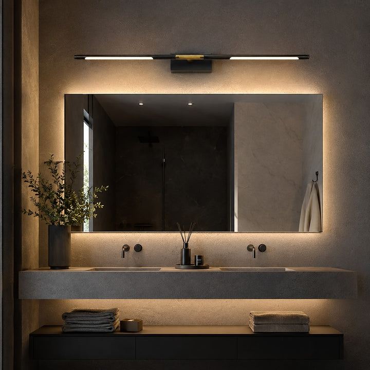 Modern Bathroom Vanity Light Bar Wall Mounted Black Acrylic LED Fixture for Soft Illumination