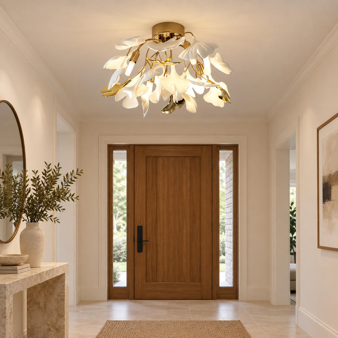 Modern Flush Mount Ceiling Light Metal Fixture with Dimmable LED 12 Inch 15W Warm White