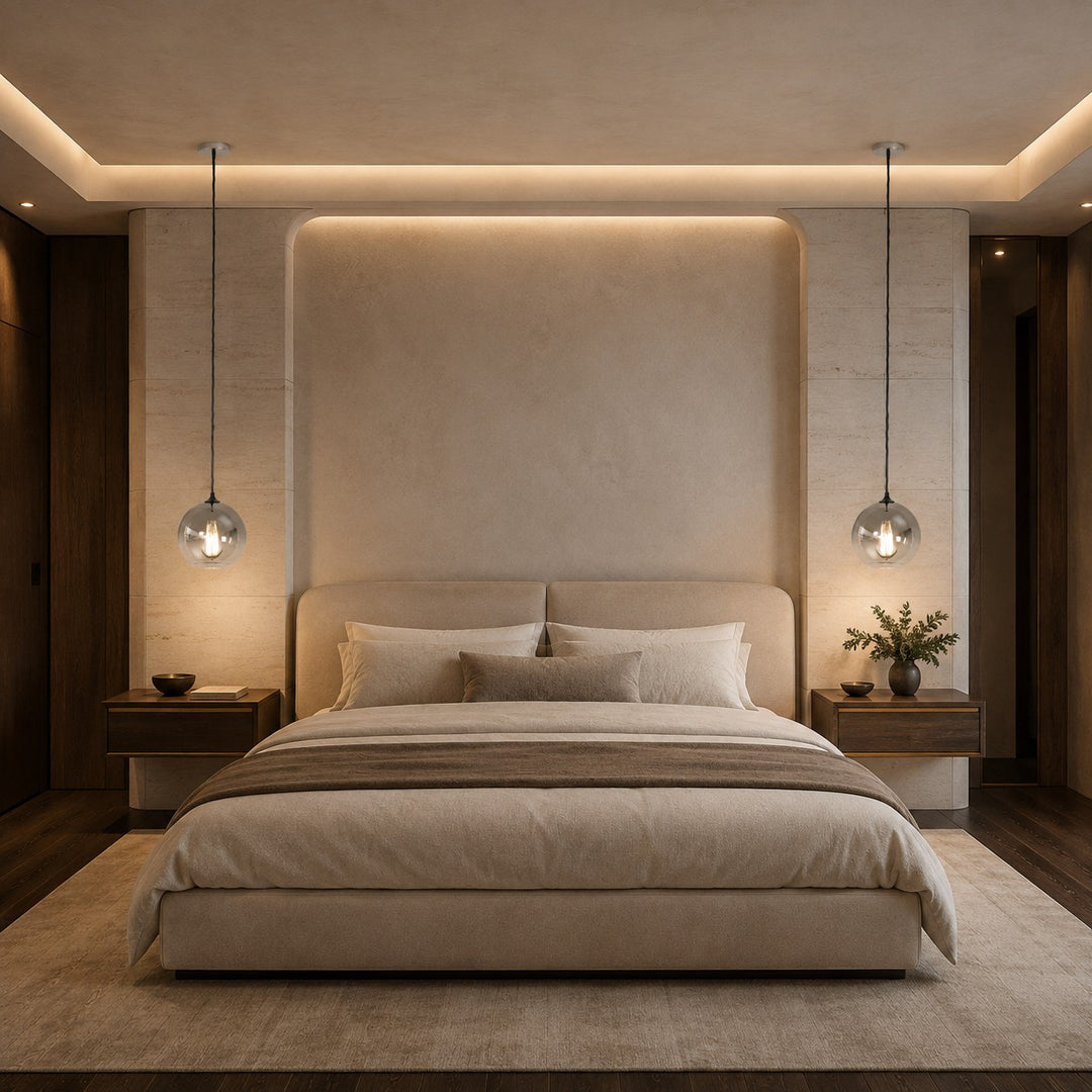 Modern Glass Pendant Light Adjustable Hanging LED with Metallic Gradient Finish
