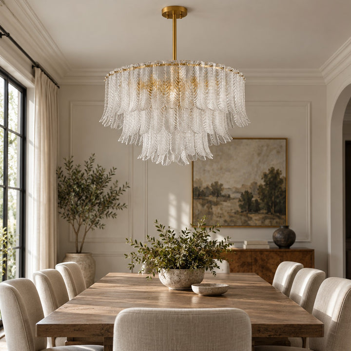 Modern Flush Mount Ceiling Light with Metal Frame and Amber Glass LED Illumination