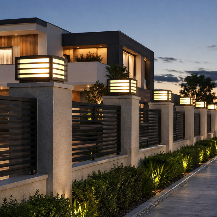 Solar Outdoor Wall Light Modern Die-Cast Aluminum with LED Warm White Glass Shade