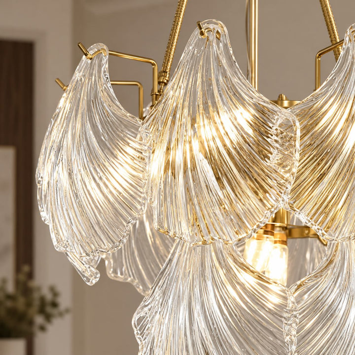 Modern Adjustable Ceiling Light Clear Glass LED Flush Mount Fixture 12 Inch Diameter