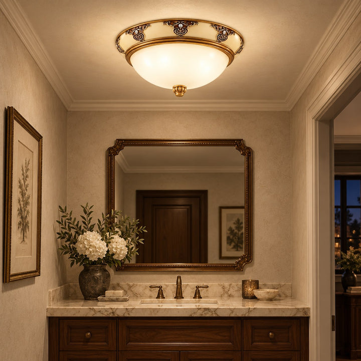 Modern Flush Mount Ceiling Light Aluminum LED Fixture 12 Inch Diameter for Bright Illumination
