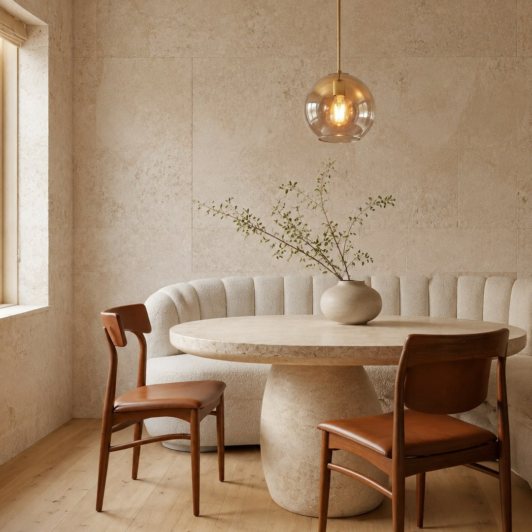 Modern Glass Pendant Light Adjustable Hanging LED with Metallic Gradient Finish