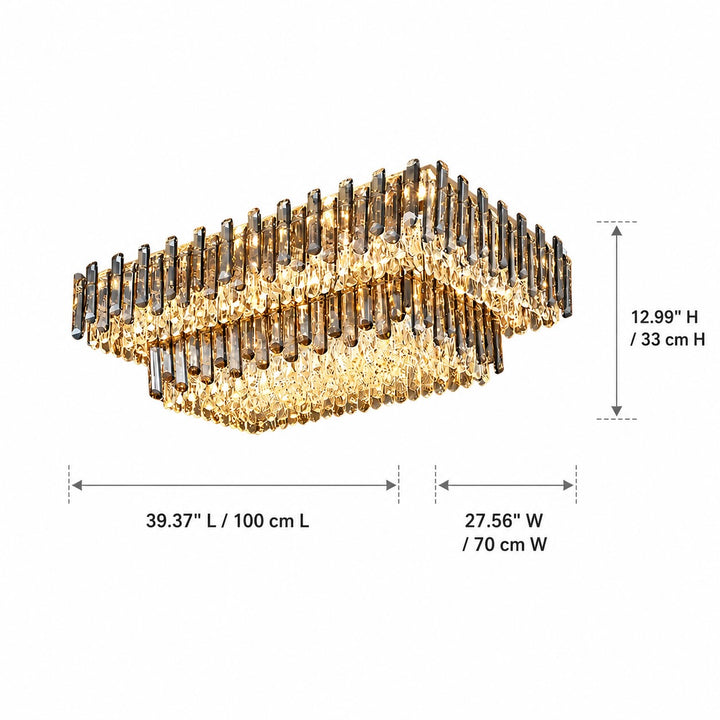 Modern Round Ceiling Light Chandelier with Crystal Accents Stainless Steel LED Adjustable Color Temperature