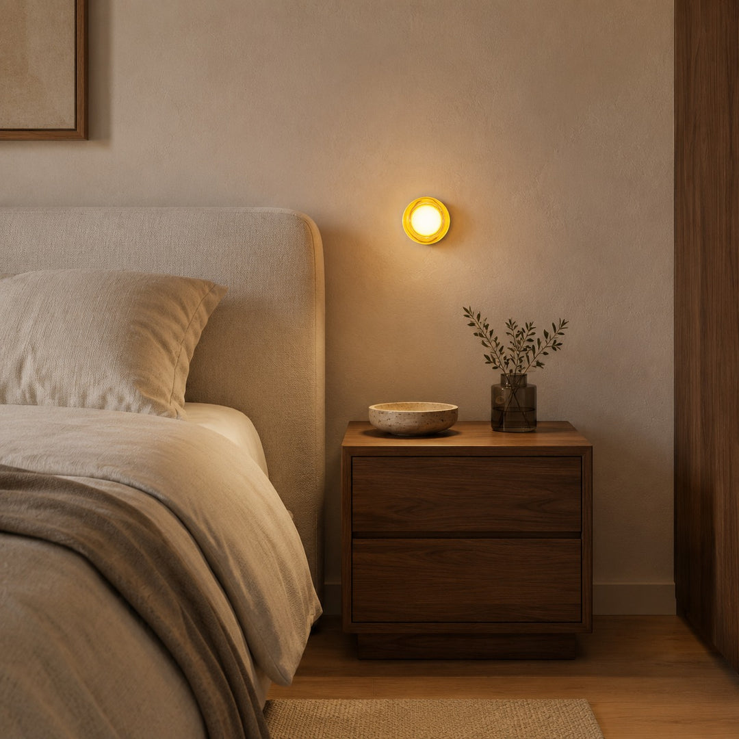 Minimalist Wall Light Wall Mounted Aluminum Circular Design LED Warm Ambient Glow