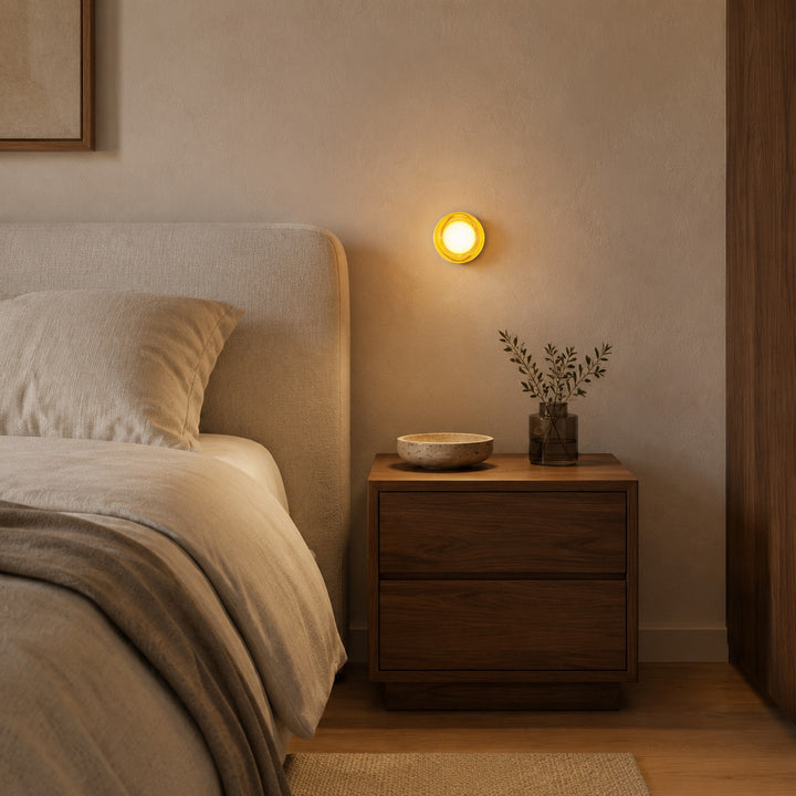 Minimalist Wall Light Wall Mounted Aluminum Circular Design LED Warm Ambient Glow