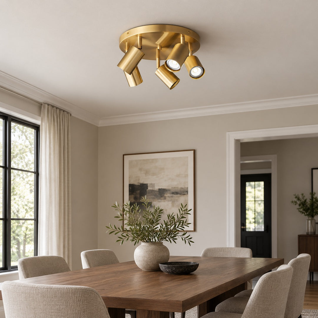 Modern Flush Mount Ceiling Light Metal LED 12 Inch Diameter 800 Lumens Warm White