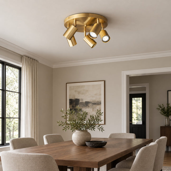 Modern Flush Mount Ceiling Light Metal LED 12 Inch Diameter 800 Lumens Warm White