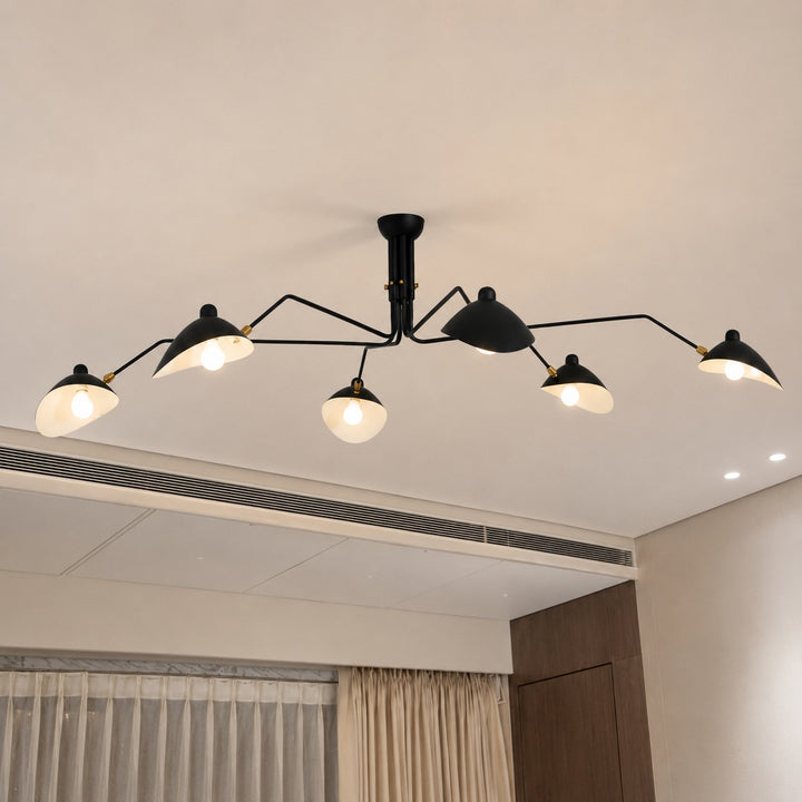 Modern Flush Mount Ceiling Light Adjustable Aluminum and Brass Fixture with LED Technology