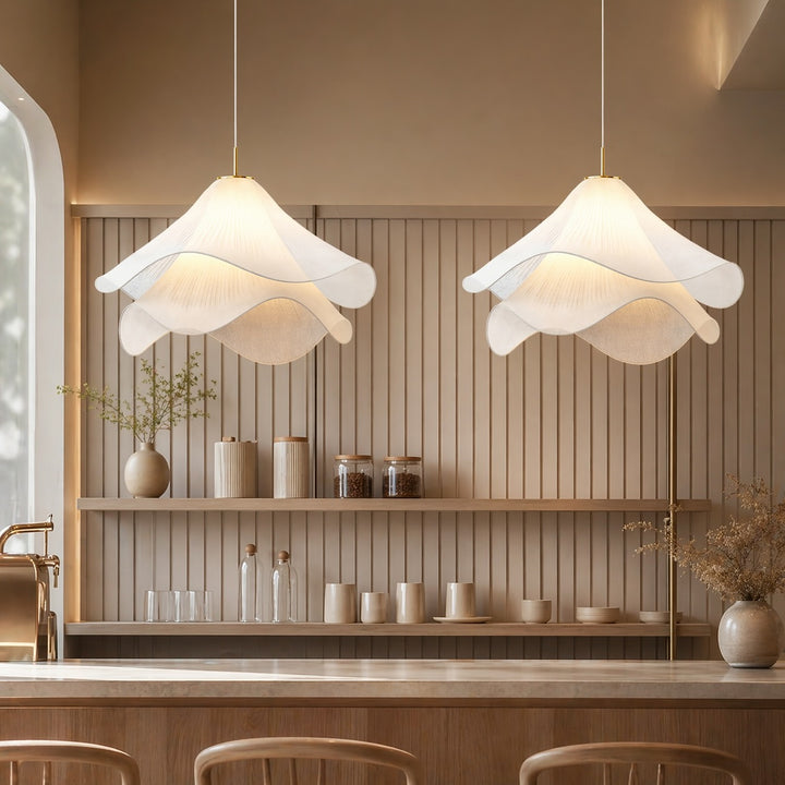 Modern Japandi Fabric Shade Pendant Light