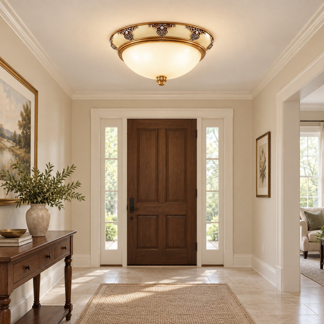 Modern Flush Mount Ceiling Light Aluminum LED Fixture 12 Inch Diameter for Bright Illumination