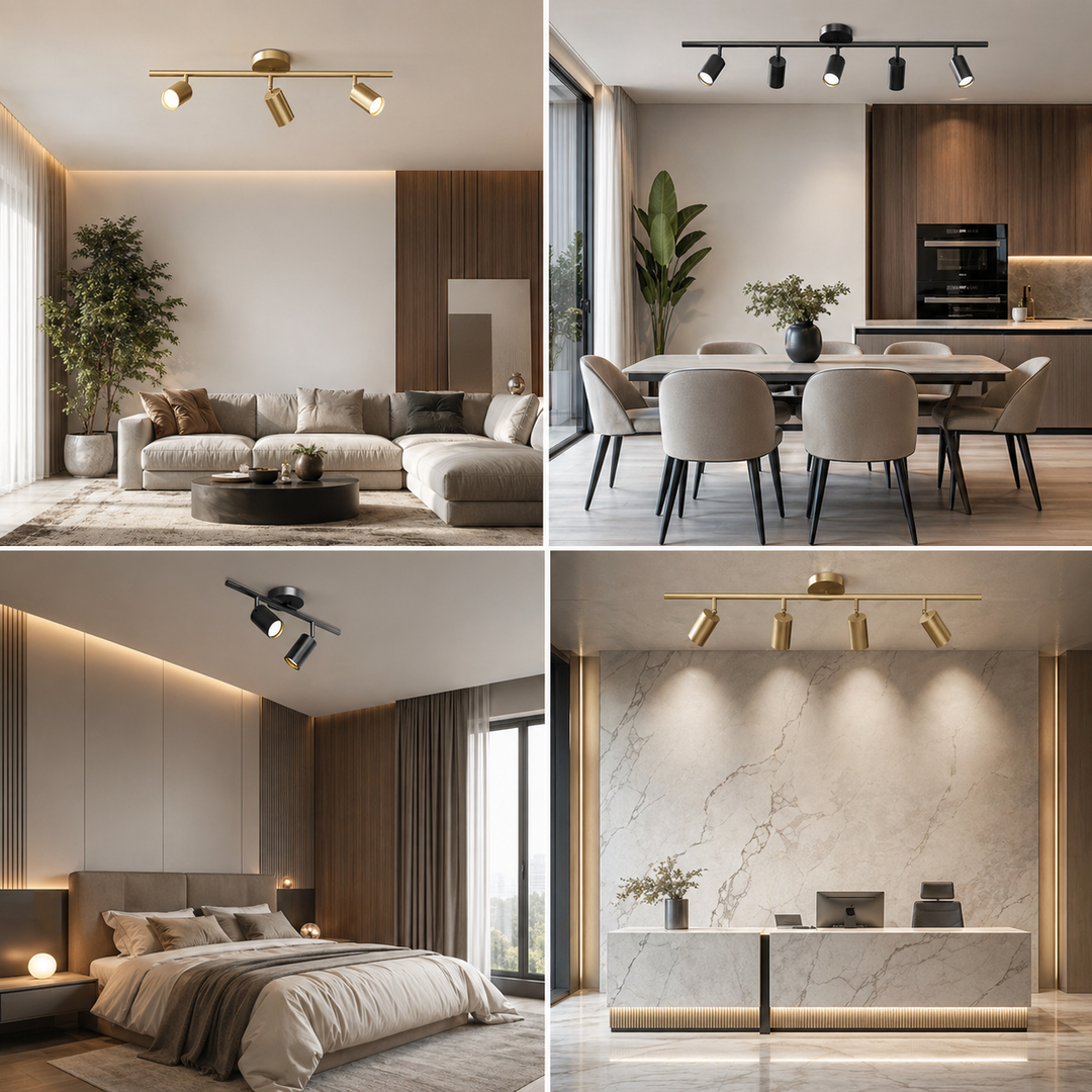 Modern Ceiling Light Adjustable Flush Mount Metal Chandelier with Customisable Spotlights