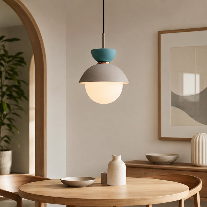 Scandinavian Pendant Lighting Adjustable Hanging Glass Shades Iron Frame Indoor Use