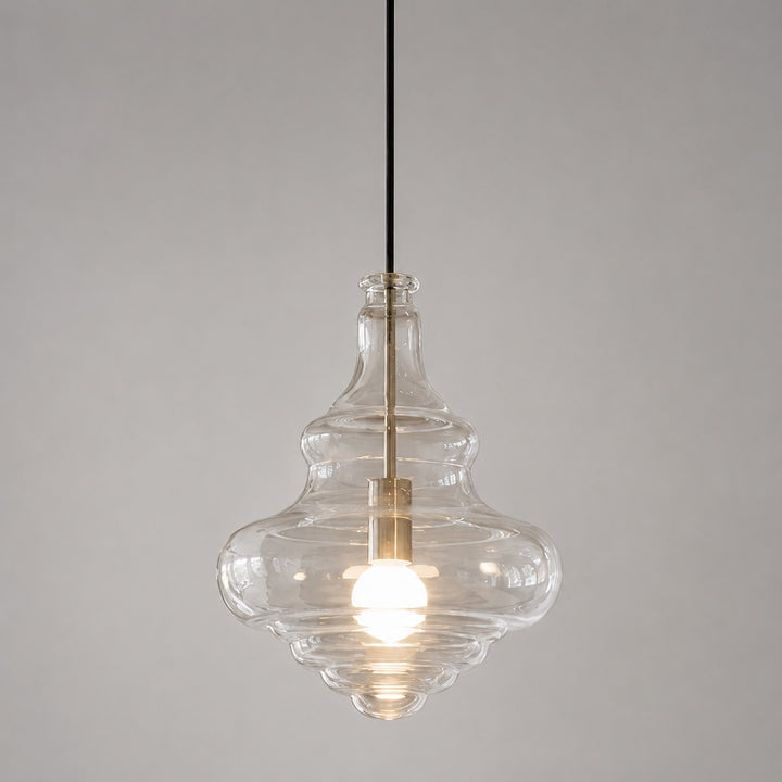 Modern Glass Pendant Light Adjustable Hanging LED Fixture for Kitchen Lighting