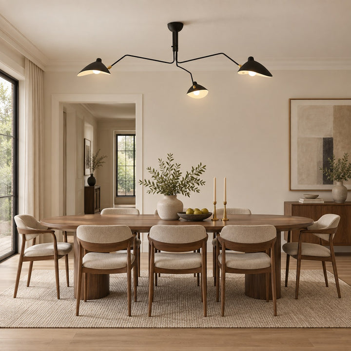 Modern Adjustable Ceiling Light Fixture Metal Design with Integrated LED Bulbs