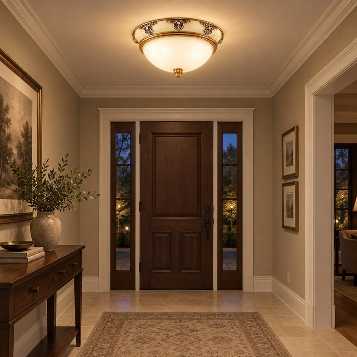 Modern Flush Mount Ceiling Light Aluminum LED Fixture 12 Inch Diameter for Bright Illumination