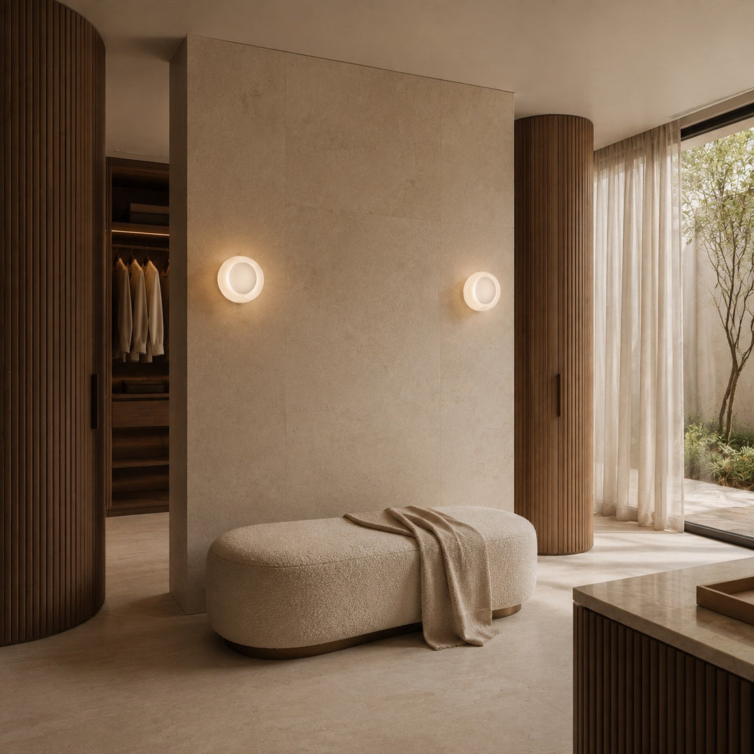 Minimalist Wall Light Wall Mounted Aluminum Circular Design LED Warm Ambient Glow
