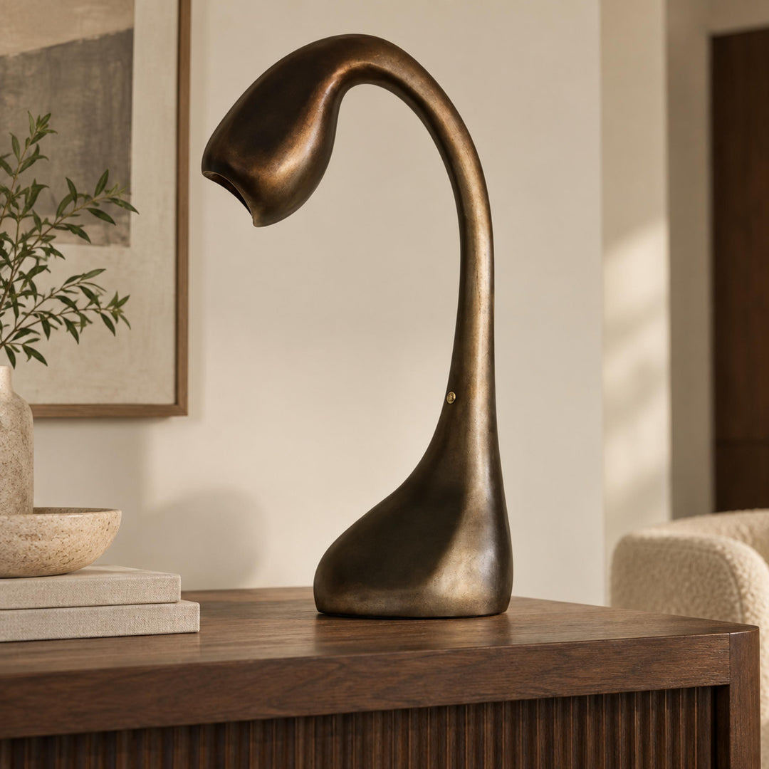 Modern Adjustable Table Lamp Metal LED Indoor Lighting with Bronze Finish