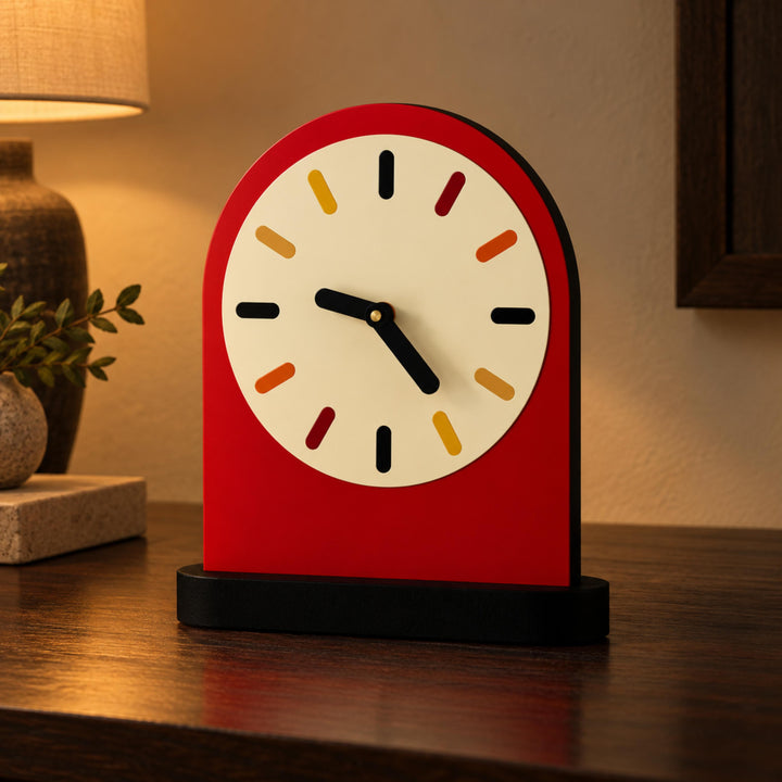 Modern Minimalist Desk Clock Silent Mechanism PVC Compact Design for Home Office Decor