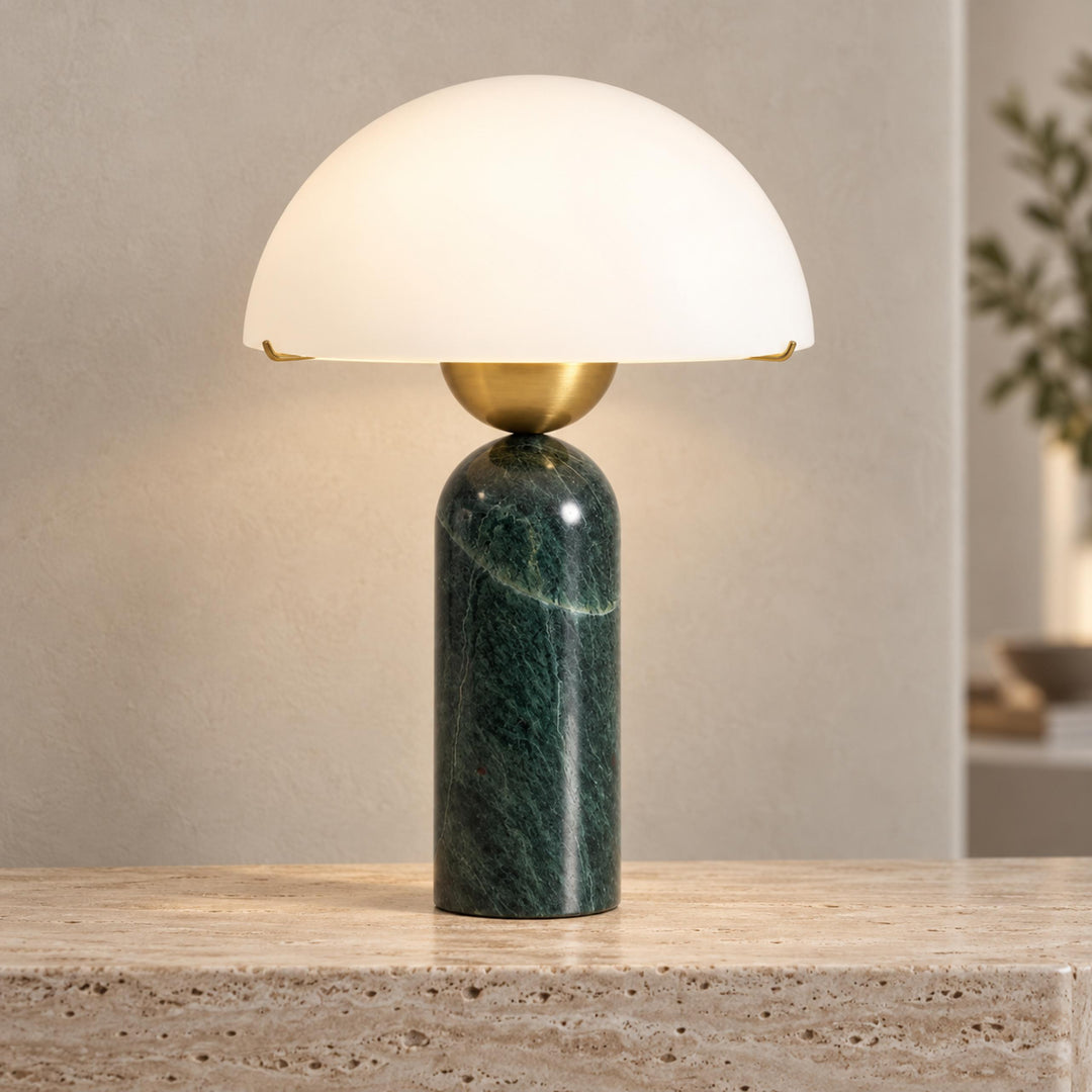 Modern Adjustable Table Lamp with Alabaster Shade and LED Compatibility for Bedroom or Desk Use