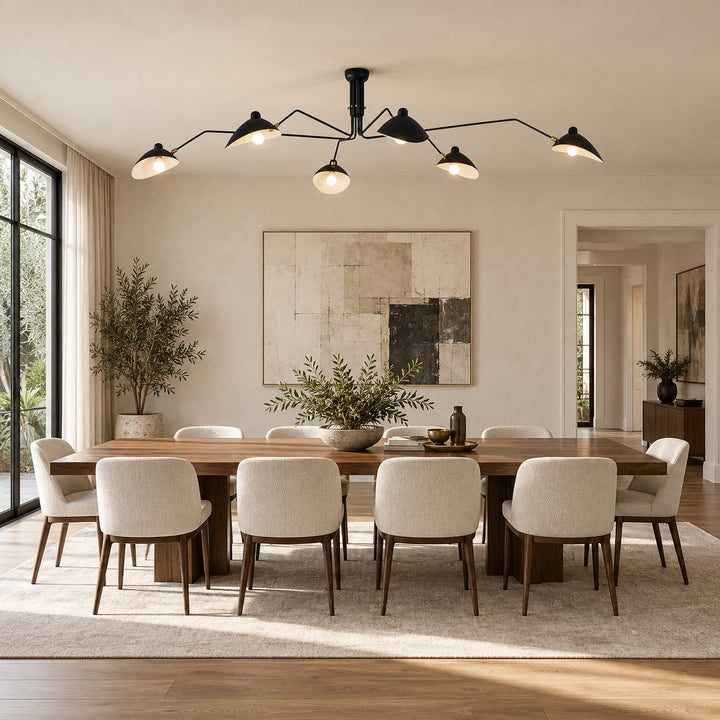 Modern Adjustable Ceiling Light Fixture Metal Design with Integrated LED Bulbs