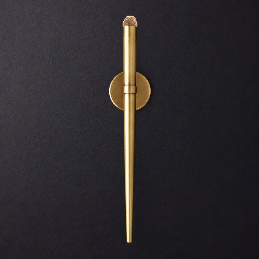 Modern Natural Brass Crystal Wall Sconce – G4 LED Interior Wall Light