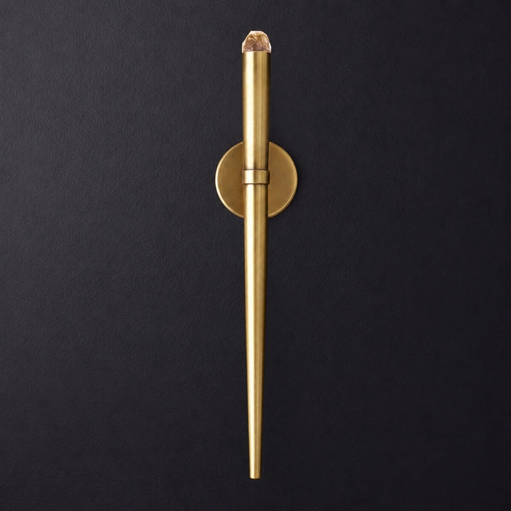 Modern Natural Brass Crystal Wall Sconce – G4 LED Interior Wall Light