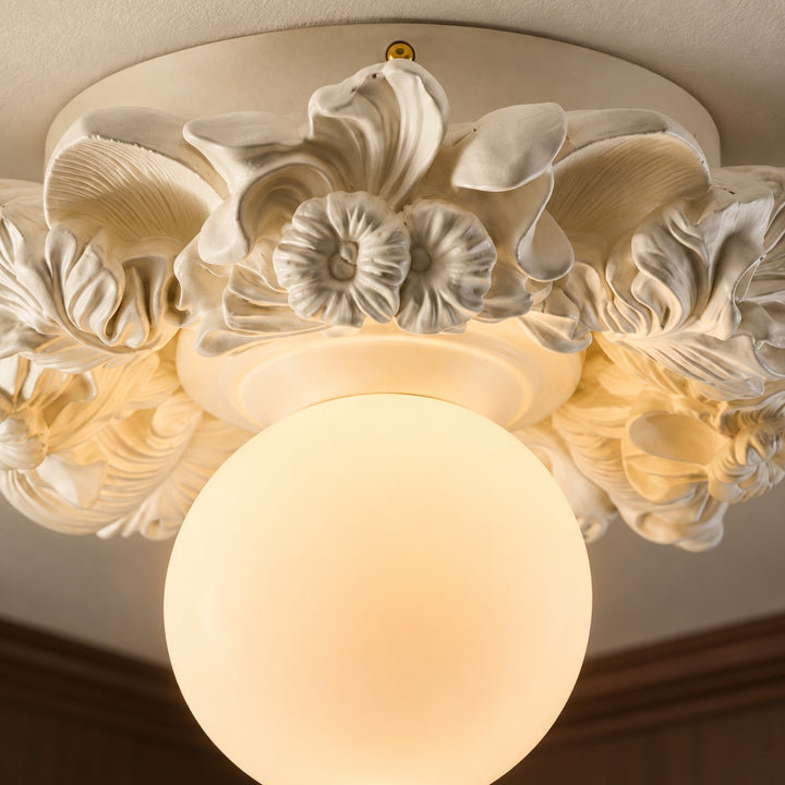 Victorian Flush Mount Ceiling Light Metal Glass Dimmable Elegant Design for Classic Ambiance