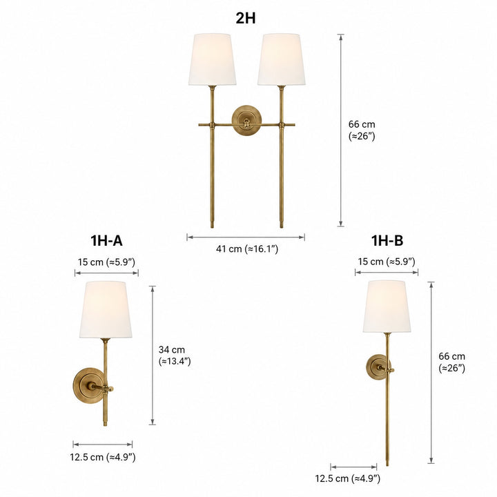 Modern Brass Wall Sconce Wall Mounted Tapered Fabric Shade LED Compatible Indoor Light