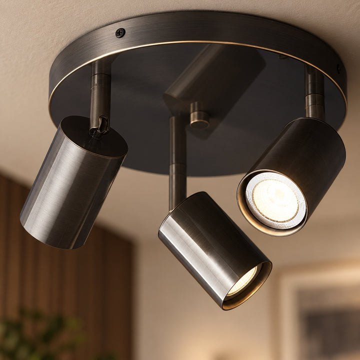 Modern Flush Mount Ceiling Light Metal LED 12 Inch Diameter 800 Lumens Warm White