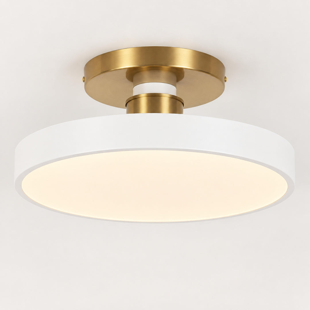 Modern Flush Mount Ceiling Light with Glass Shade and LED Lighting 12W 3000K