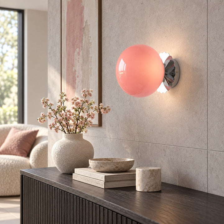 Modern Wall Sconce Adjustable Wall Light Metal Fixture with Glass Shade LED Compatible