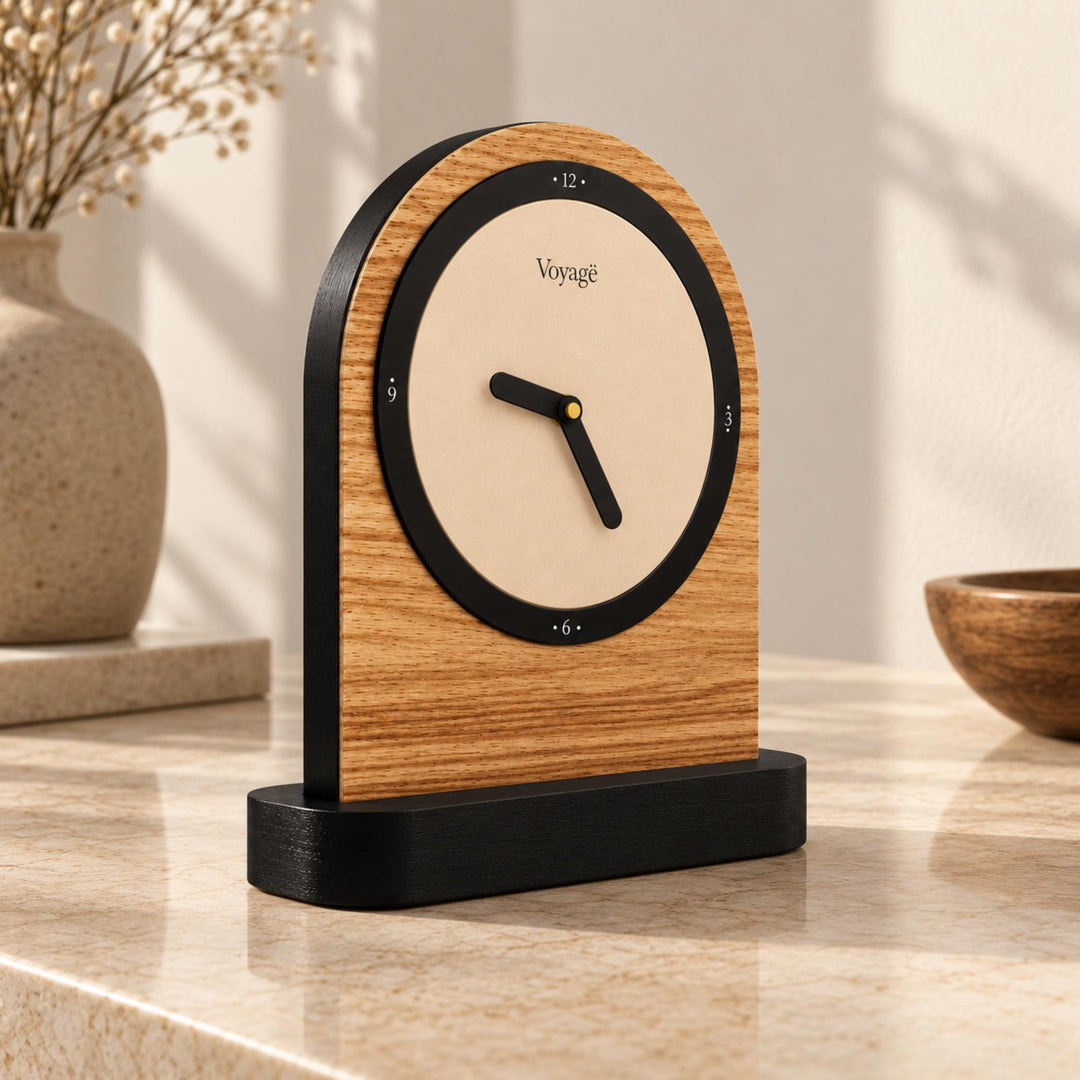 Modern Minimalist Desk Clock Silent Mechanism PVC Compact Design for Home Office Decor