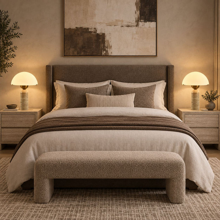 Modern Adjustable Table Lamp with Alabaster Shade and LED Compatibility for Bedroom or Desk Use