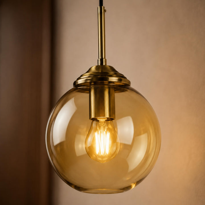 Modern Minimalist Wall Sconce Lighting Wall Mounted Glass Shade Metal Detailing LED Compatible