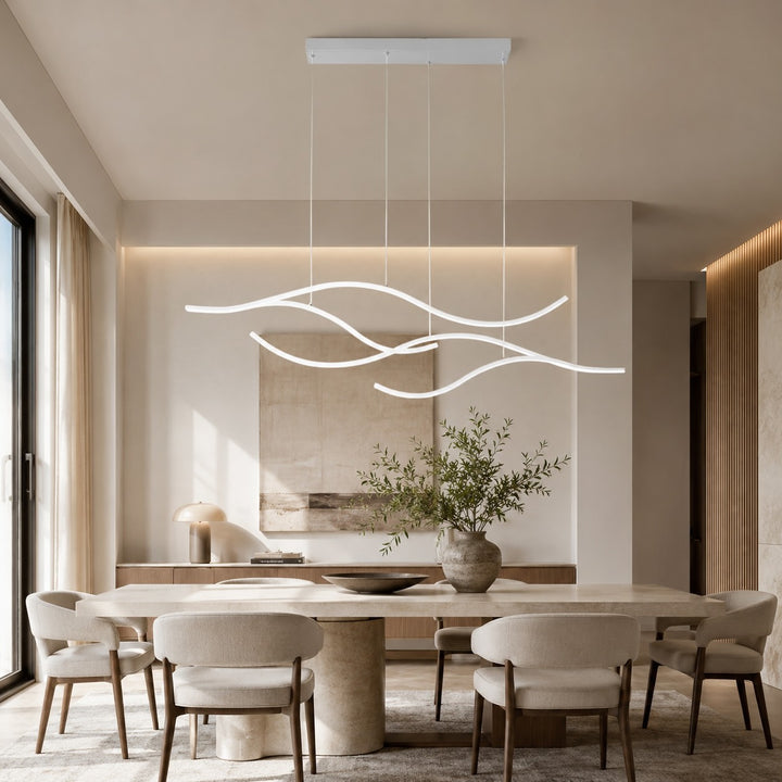 Modern LED Pendant Light Adjustable Hanging Metal Fixture with Silicone Shade Dimmable
