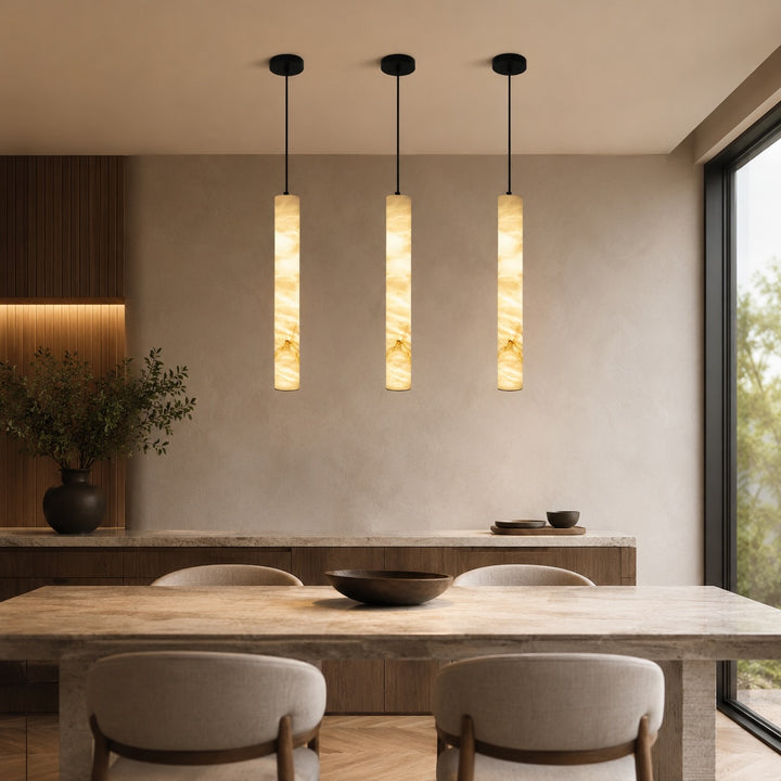 Modern Adjustable Pendant Lamp Brass or Black Metal with LED Light for Kitchen Dining Room
