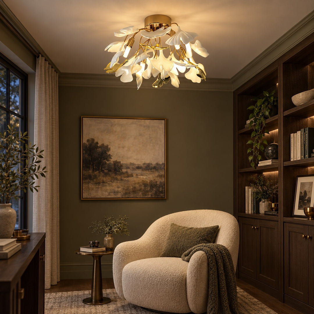 Modern Flush Mount Ceiling Light Metal Fixture with Dimmable LED 12 Inch 15W Warm White