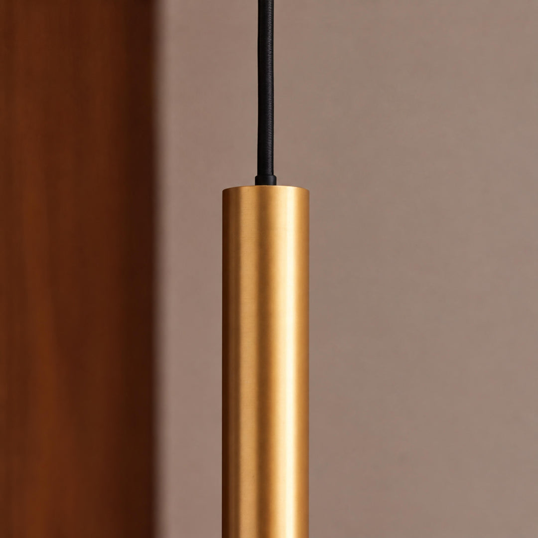 Modern Slim Brass LED Pendant Light with G4 – Minimalist Hanging Ceiling Light