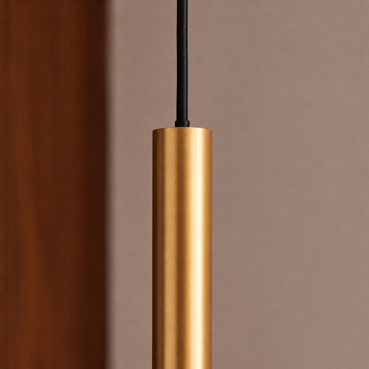 Modern Slim Brass LED Pendant Light with G4 – Minimalist Hanging Ceiling Light